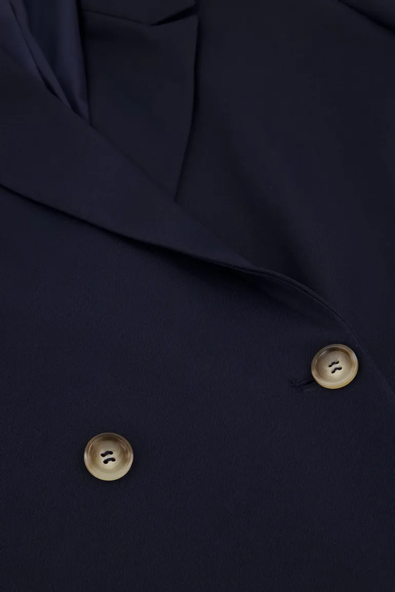 Robe Blazer Bleue Avec Cordon De Serrage