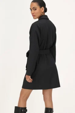 Robe Blazer Grise Avec Col à Revers