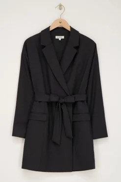 Robe Blazer Grise Avec Col à Revers