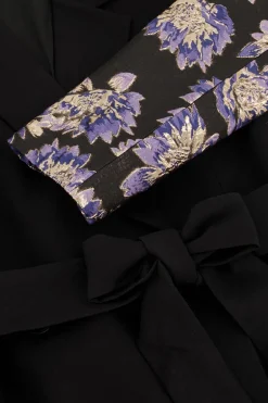 Robe Blazer Noire Avec Manches En Jacquard