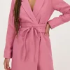 Robe Blazer Rose Avec Ceinture