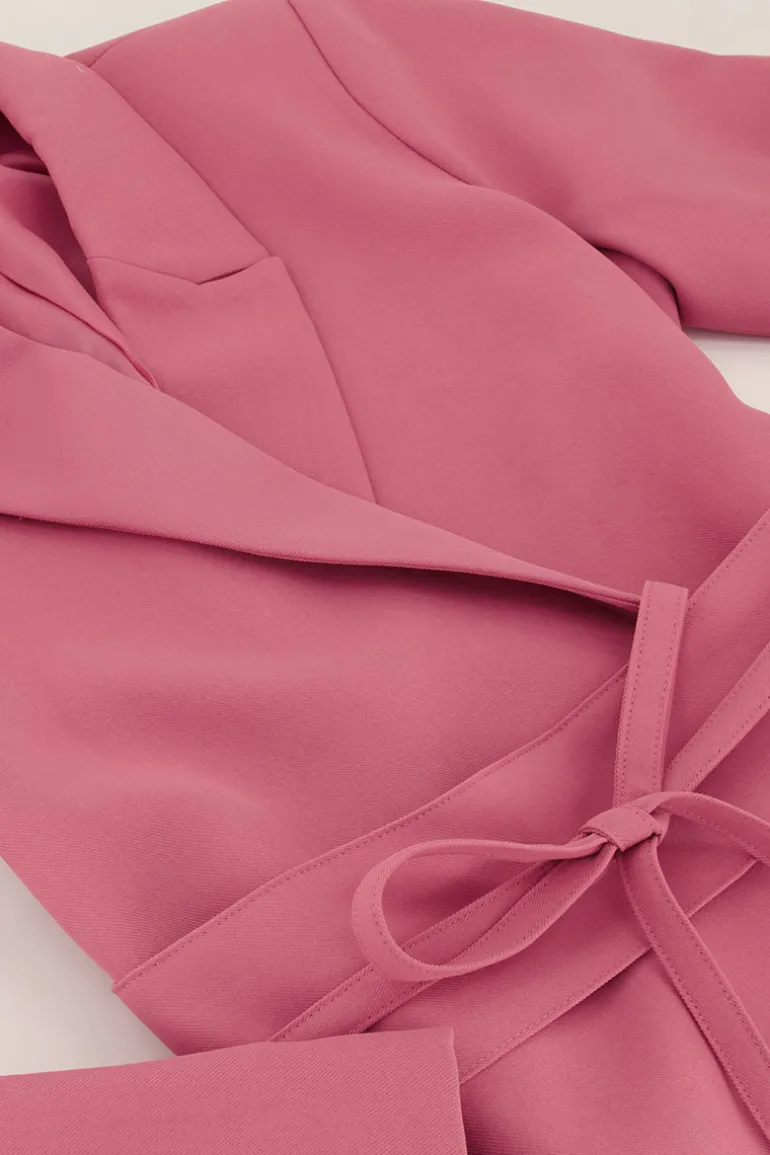 Robe Blazer Rose Avec Ceinture
