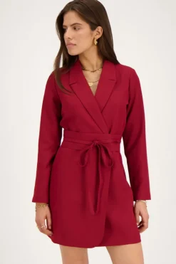 Robe Blazer Rouge Avec Cordon