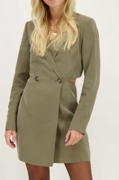 Robe Blazer Verte Dos Nu