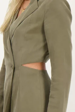 Robe Blazer Verte Dos Nu