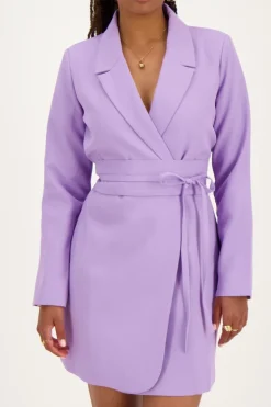 Robe Blazer Violette Avec Cordon