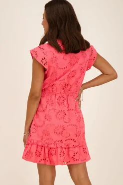 Robe Corail Avec Fleurs En Crochet