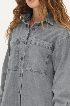 Robe En Denim Gris