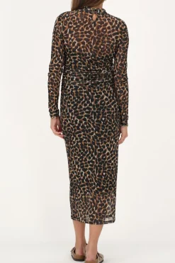 Robe En Maille Avec Imprimé Léopard Sombre