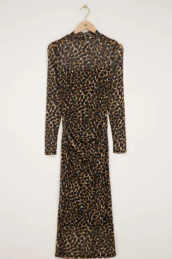 Robe En Maille Avec Imprimé Léopard Sombre