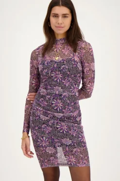 Robe Grise En Tulle Imprimé à Fleurs
