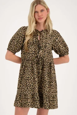 Robe Large à Imprimé Léopard Avec Nœuds
