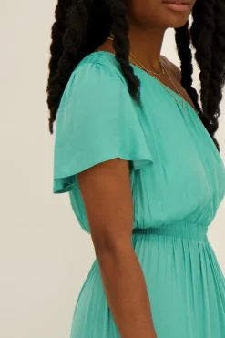 Robe Longue Bleue Asymétrique