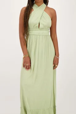 Robe Longue Verte En Lurex