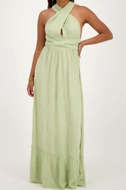 Robe Longue Verte En Lurex