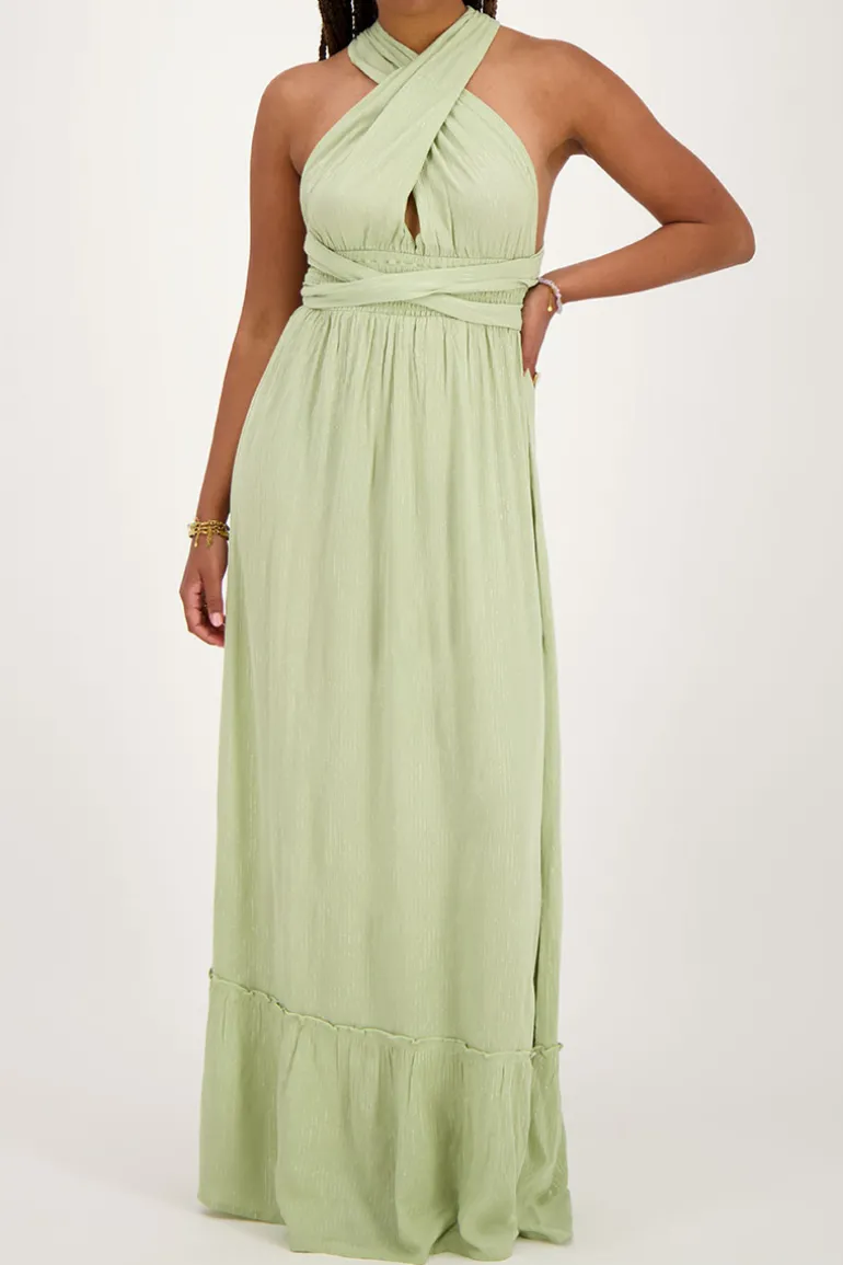 Robe Longue Verte En Lurex