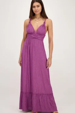 Robe Longue Violette En Lurex