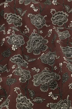 Robe Marron à Imprimé Floral Et Haut Cache-cœur