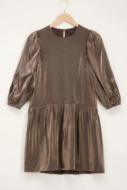 Robe Marron à Manches Ballon
