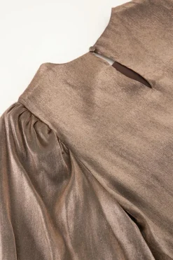 Robe Marron à Manches Ballon