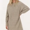 Robe Midi Beige En Maille