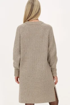 Robe Midi Beige En Maille