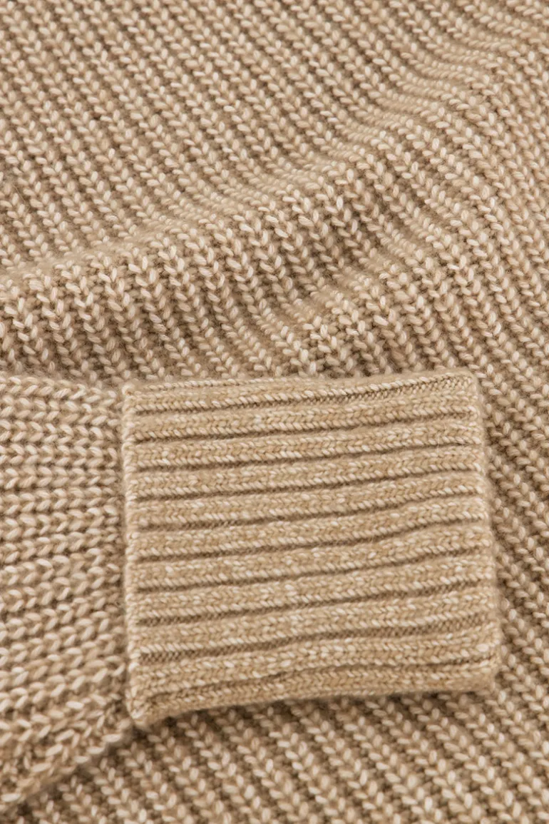 Robe Midi Beige En Maille