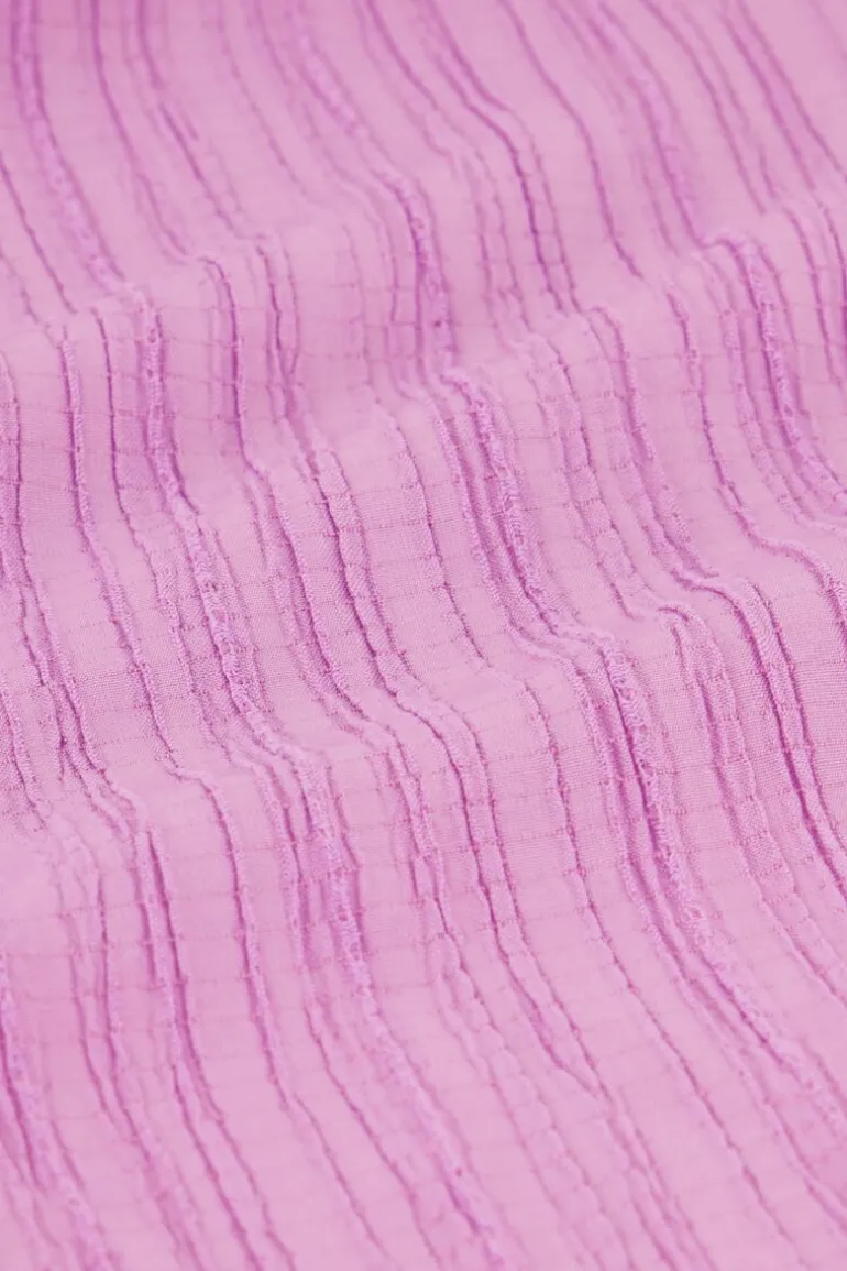 Robe Midi Froissée Violette Avec Chevauchement