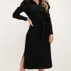 Robe Midi Noire Côtelée