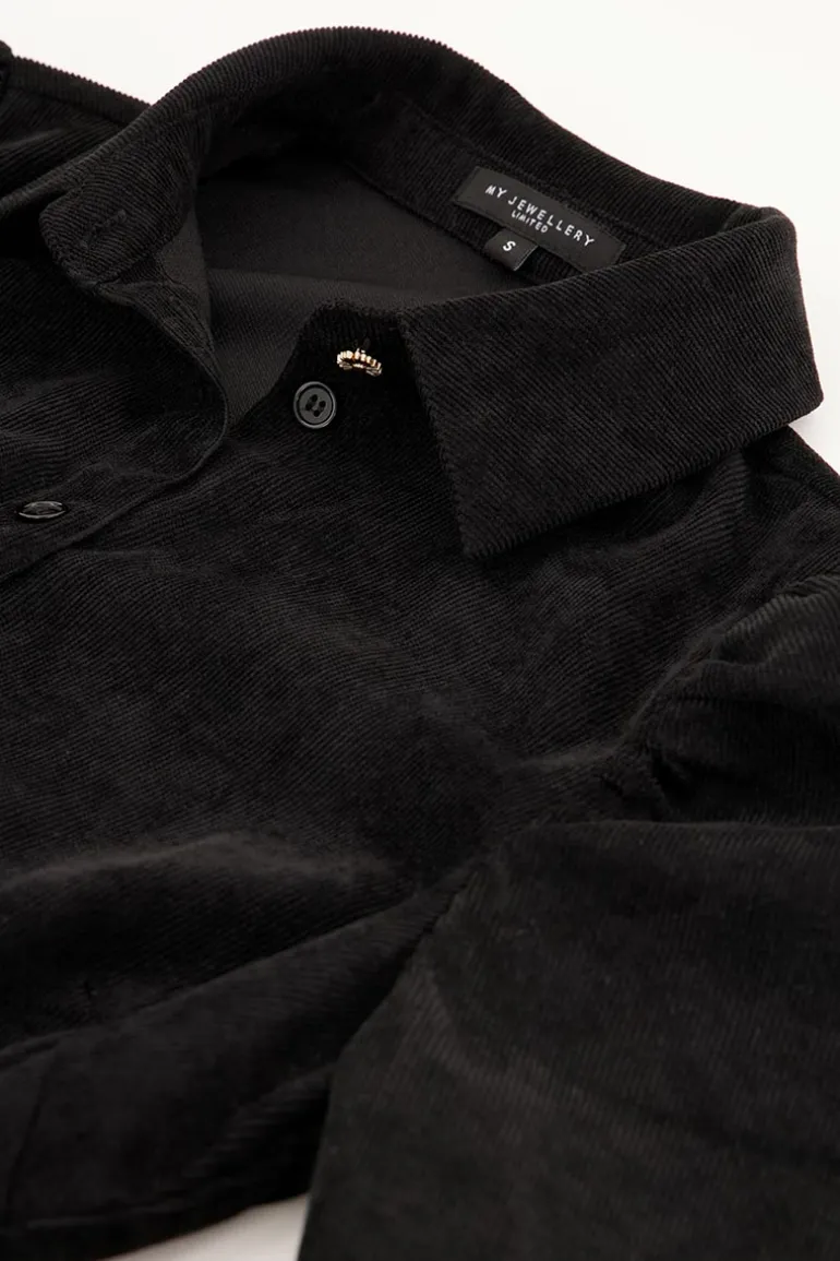 Robe Midi Noire Côtelée