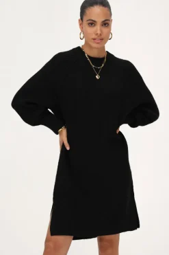 Robe Midi Noire En Maille