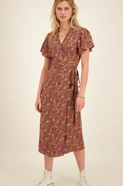Robe Midi Verte à Imprimé Floral