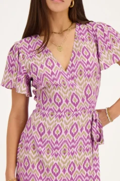 Robe Midi Violette Avec Imprimé Aztèque