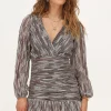 Robe Multicolore à Volants Et Lurex
