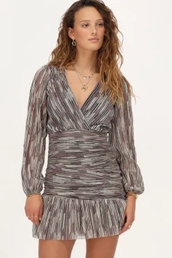 Robe Multicolore à Volants Et Lurex