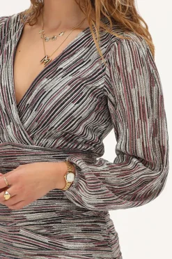 Robe Multicolore à Volants Et Lurex