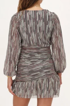 Robe Multicolore à Volants Et Lurex