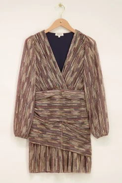 Robe Multicolore à Volants Et Lurex