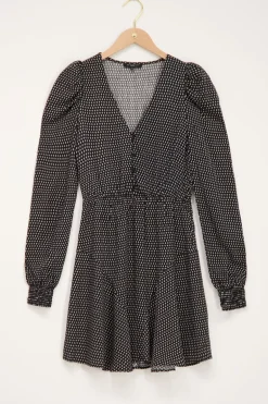 Robe Noire à Imprimé Trèfle