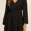 Robe Noire à Volants Et à Clous