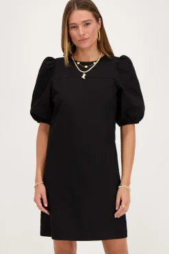 Robe Noire Avec Nœuds Et Manches Bouffantes