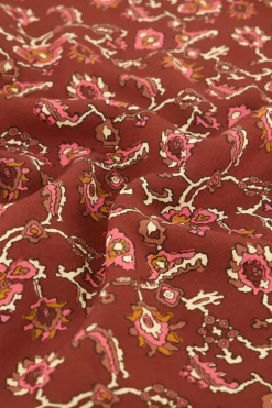 Robe Portefeuille Marron Avec Imprimé Graphique