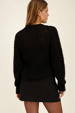 Robe Portefeuille Noire à Double Nœud