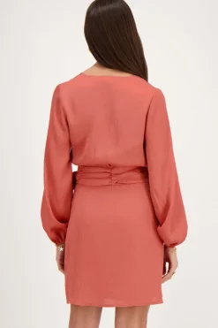 Robe Portefeuille Orange Avec Ceinture