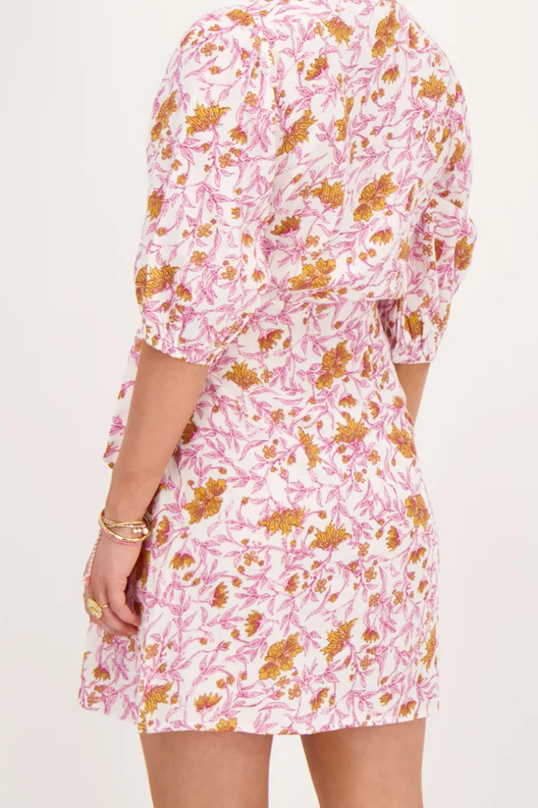 Robe Portefeuille Rose Hydrophile à Imprimé Floral