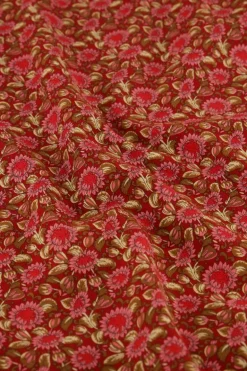 Robe Portefeuille Rouge à Imprimé Floral