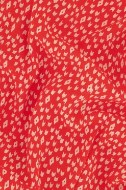 Robe Portefeuille Rouge Avec Imprimé Fantaisie