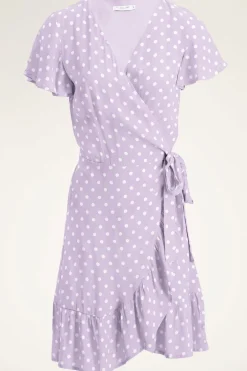Robe Portefeuille Violette à Pois
