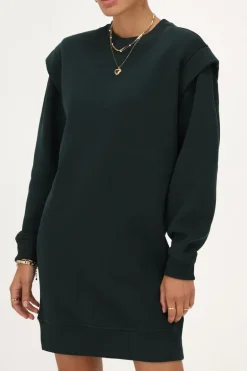 Robe Pull Vert Foncé Avec Rembourrage Aux épaules