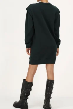 Robe Pull Vert Foncé Avec Rembourrage Aux épaules